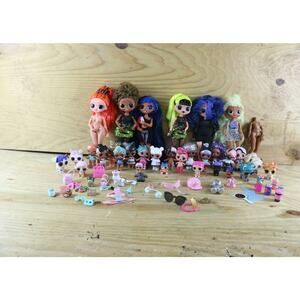 LoL Surprise Dolls Omg Lot of 77+ Dolls including minis Pieces Royal Bee Nomi